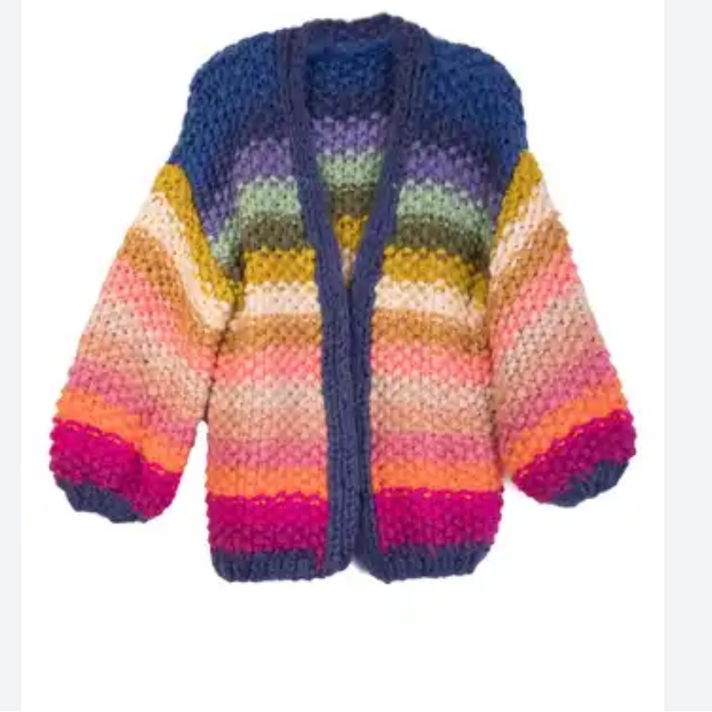 SAACHI Mayflower stripe crochet cardigan